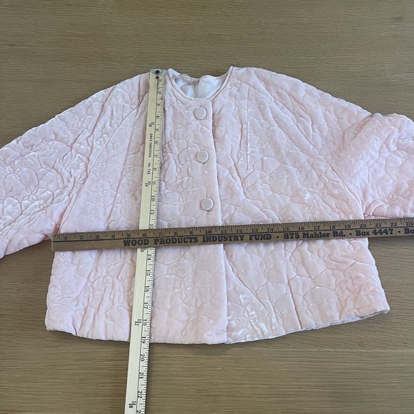 Women's Vintage I. Magnin & Co Size S Velvet Quilted Bed Jacket - Picture 6 of 8